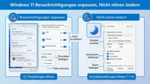 Windows 11 Benachrichtigungen anpassen, Nicht stören ändern