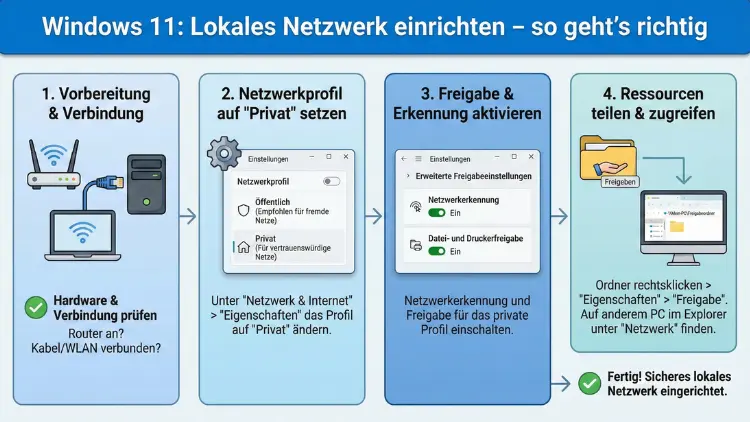 Windows 11: Lokales Netzwerk einrichten – so geht’s richtig