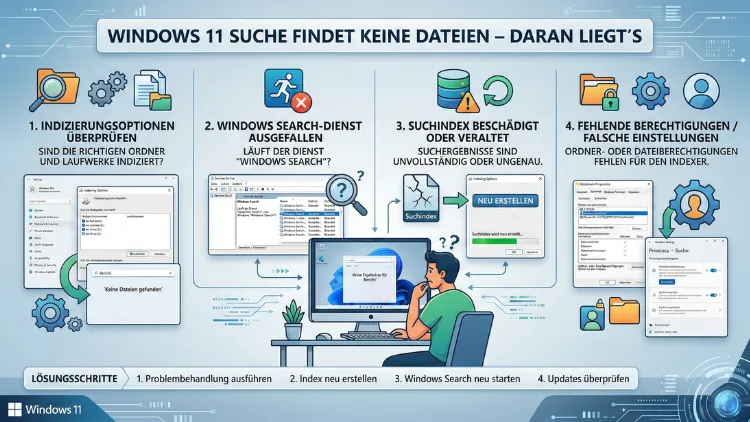Windows 11 Suchfunktion findet keine Dateien – daran liegt’s