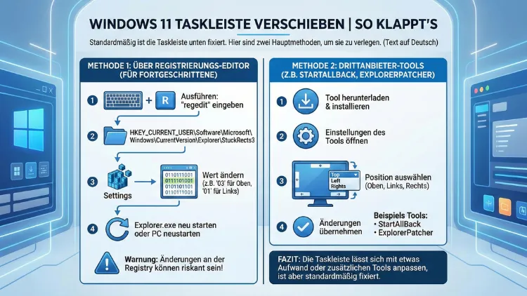 Windows 11 Taskleiste verschieben | So klappt’s