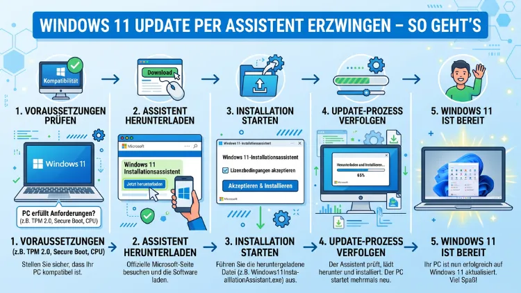 Windows 11 Update per Assistent erzwingen – So geht’s richtig