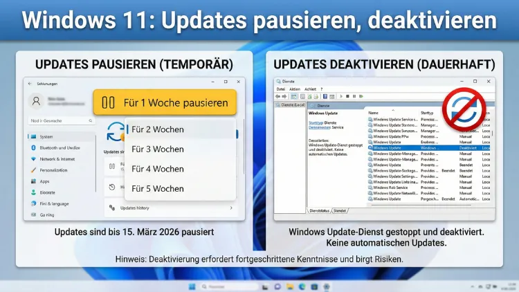 Windows 11: Updates pausieren, deaktivieren | Anleitung