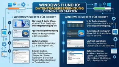 Datenträgerbereinigung öffnen und starten in Windows 11 und 10