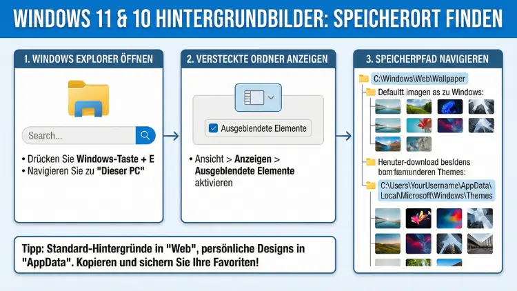 Windows 11 und 10 Hintergrundbilder: Speicherort finden