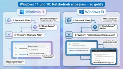 Windows 11 und 10: Netzbetrieb anpassen – Anleitung