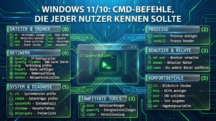 Windows 11/10: 32 CMD-Befehle, die jeder kennen sollte