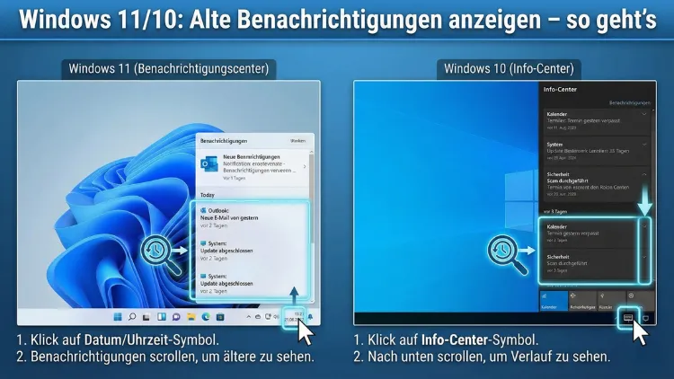 Windows 11/10: Alte Benachrichtigungen anzeigen – so geht’s