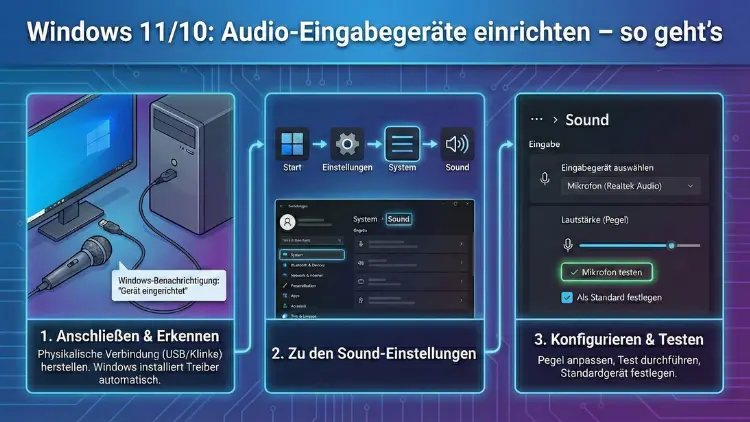 Windows 11/10: Audio-Eingabegeräte einrichten – so geht’s