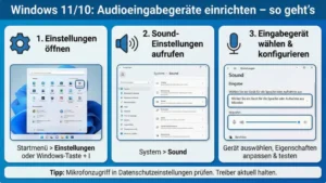 Windows 11/10: Audioeingabegeräte einrichten – so geht’s