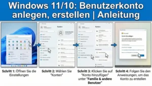 Windows 11/10: Benutzerkonto anlegen, erstellen | Anleitung