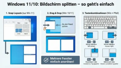 Windows 11/10: Bildschirm splitten – so geht’s einfach
