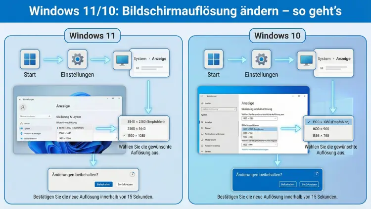 Windows 11/10: Bildschirmauflösung ändern – so geht’s