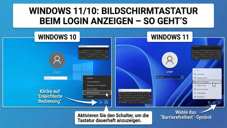 Windows 11/10: Bildschirmtastatur beim Login anzeigen – so geht’s