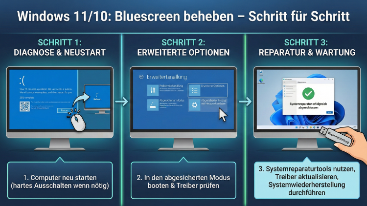 Windows 11/10: Bluescreen beheben – Schritt für Schritt
