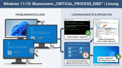 Windows 11/10: (BSOD) CRITICAL_PROCESS_DIED | Lösung