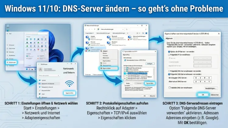 Windows 11/10: DNS-Server ändern – so geht’s ohne Probleme