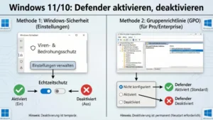 Windows 11/10: Defender aktivieren, deaktivieren – so geht’s