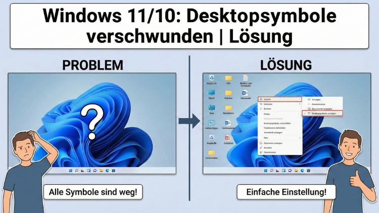 Windows 11/10: Desktopsymbole verschwunden | Lösung