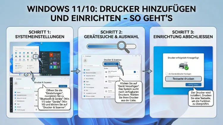 Windows 11/10: Drucker hinzufügen und einrichten – so geht’s