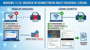 Windows 11/10: Drucker im Heimnetzwerk nicht freigegeben | Lösung