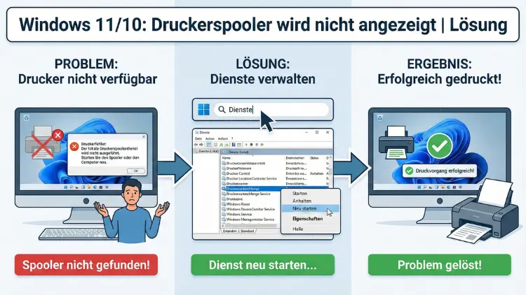 Windows 11/10: Druckerspooler wird nicht angezeigt | Lösung