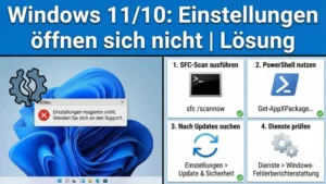 Windows 11/10: Einstellungen öffnen sich nicht | Lösung