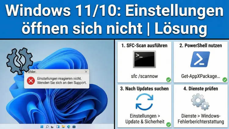 Windows 11/10: Einstellungen öffnen sich nicht | Lösung