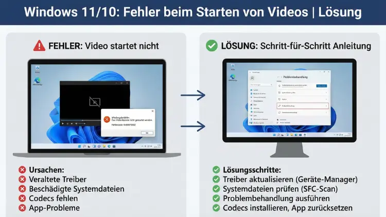 Windows 11/10: Fehler beim Starten von Videos | Lösung