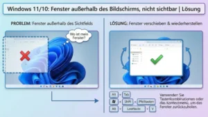 Windows 11/10: Fenster außerhalb des Bildschirms, nicht sichtbar | Lösung