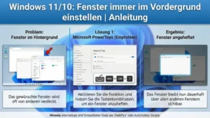 Windows 11/10: Fenster immer im Vordergrund einstellen | Anleitung