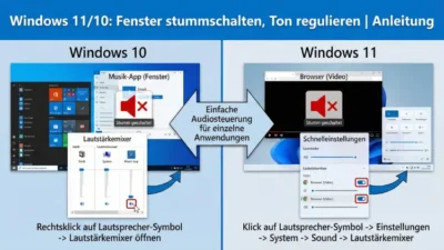 Windows 11/10: Fenster stummschalten, Ton regulieren | Anleitung