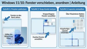 Windows 11/10: Fenster verschieben, anordnen | Anleitung