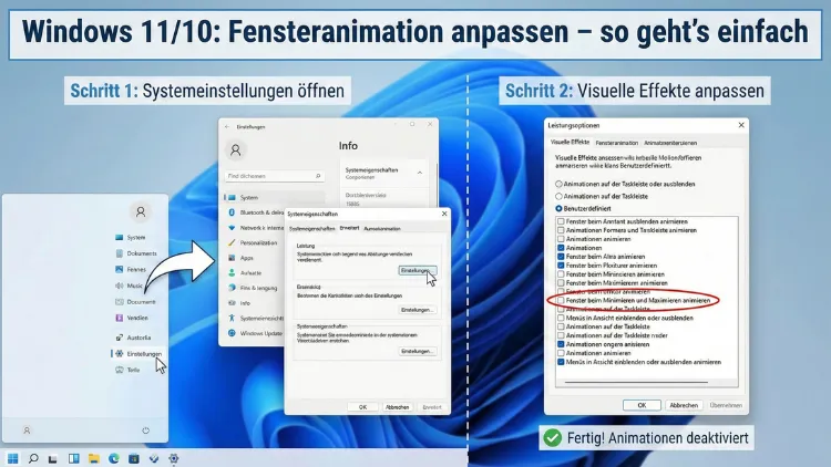Windows 11/10: Fensteranimation anpassen – so geht’s einfach