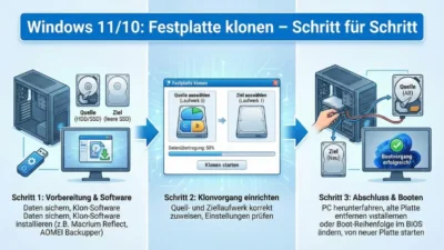Windows 11/10: Festplatte klonen – Schritt für Schritt