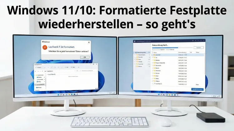 Windows 11/10: Formatierte Festplatte wiederherstellen – so geht’s