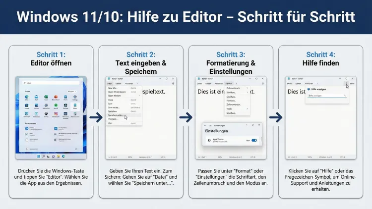 Windows 11/10: Hilfe zu Editor – Schritt für Schritt