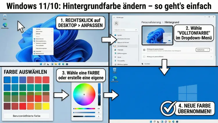 Windows 11/10: Hintergrundfarbe ändern – so geht’s einfach