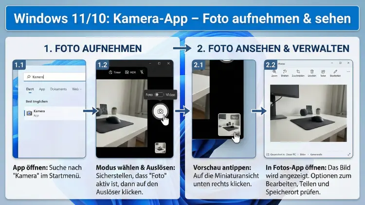 Windows 11/10: Kamera-App Foto aufnehmen, sehen | Anleitung