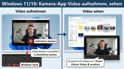Windows 11/10: Kamera-App Video aufnehmen, sehen | Anleitung
