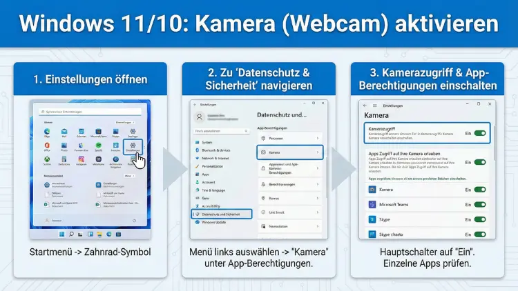 Windows 11/10: Kamera (Webcam) aktivieren – so geht’s