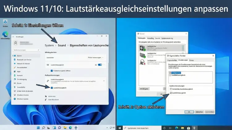 Windows 11/10: Lautstärkeausgleichseinstellungen anpassen | Anleitung