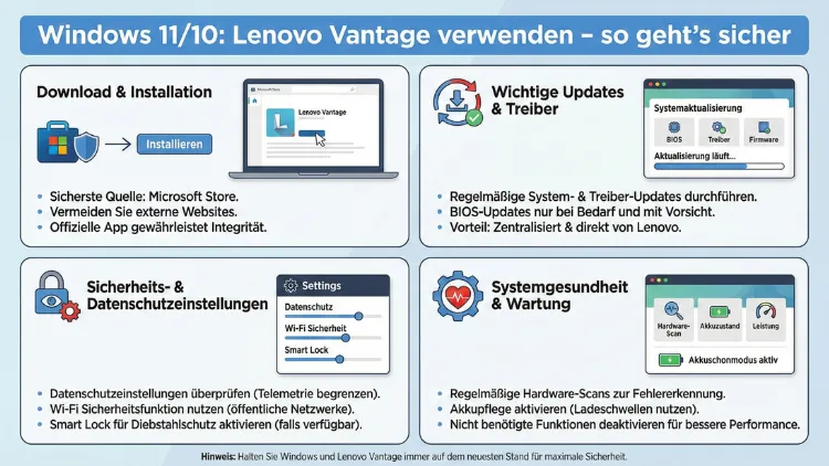 Windows 11/10: Lenovo Vantage verwenden – so geht’s sicher