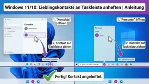 Windows 11/10: Lieblingskontakte an Taskleiste anheften | Anleitung