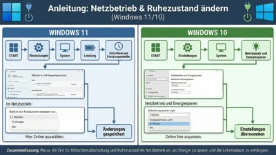 Windows 11/10: Netzbetrieb und Ruhezustand ändern | Anleitung