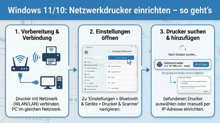 Windows 11/10: Netzwerkdrucker einrichten – so geht’s