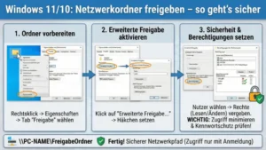 Windows 11/10: Netzwerkordner freigeben – so geht’s sicher