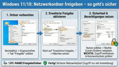 Windows 11/10: Netzwerkordner freigeben – so geht’s sicher