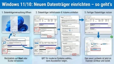 Windows 11/10: Neuen Datenträger einrichten – so geht’s