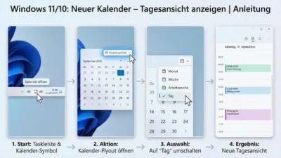 Windows 11/10: Neuer Kalender – Tagesansicht anzeigen | Anleitung