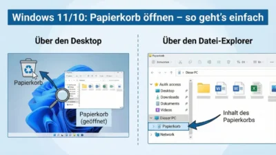 Windows 11/10: Papierkorb öffnen – so geht’s einfach